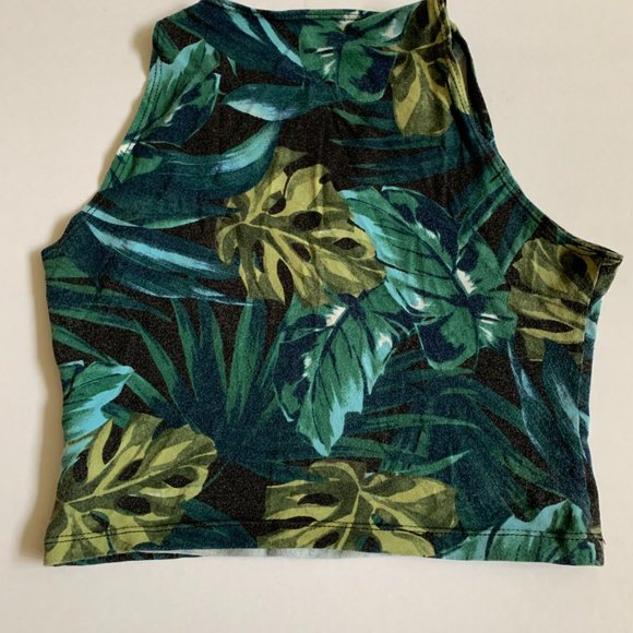 Leaf Print American Apparel Crop Top - Picture 3 of 3
